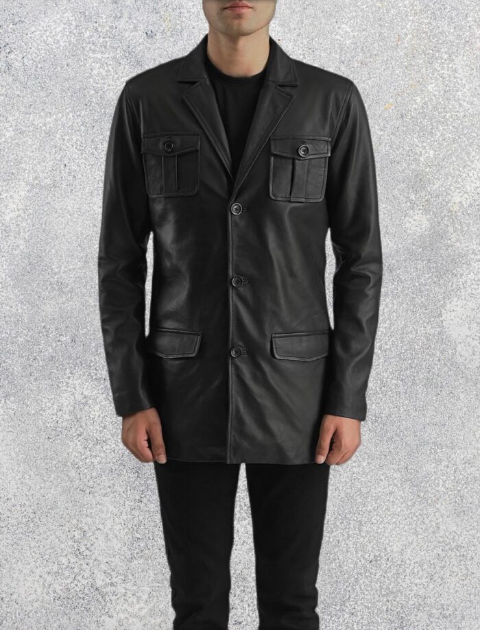 Royce Black Leather Blazer