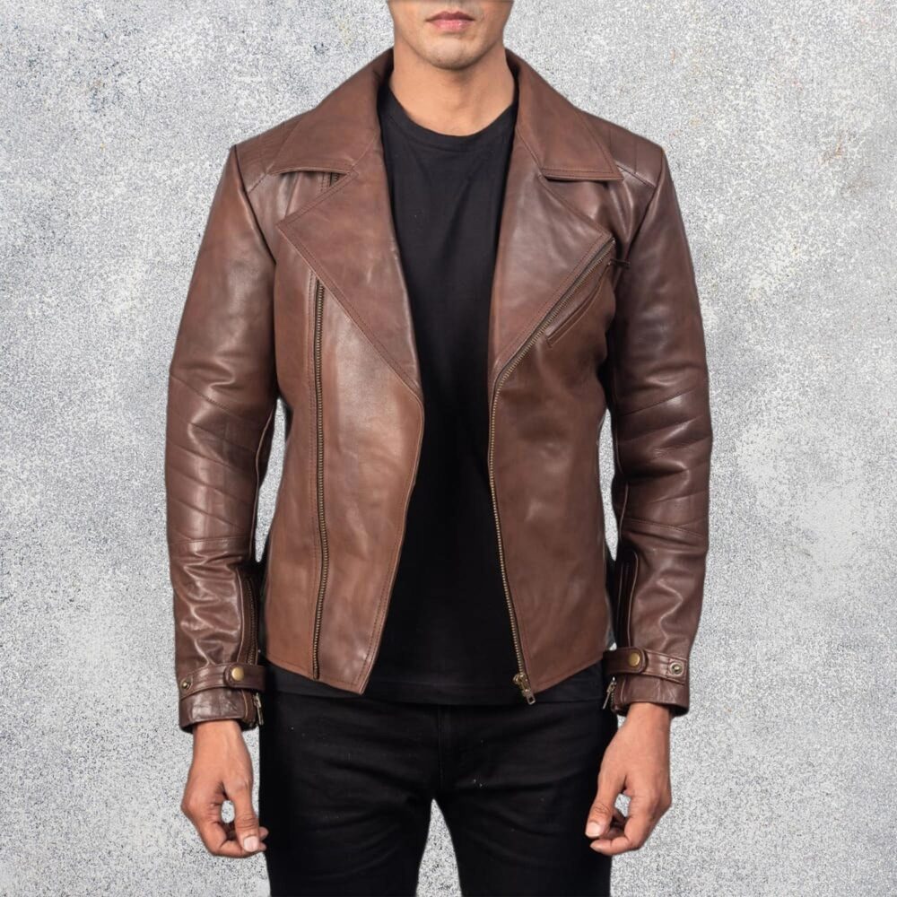 Ryder Brown Leather Biker Jacket