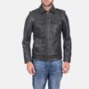 Steele Black Leather Jacket