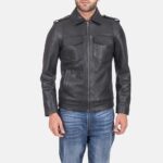 Steele Black Leather Jacket