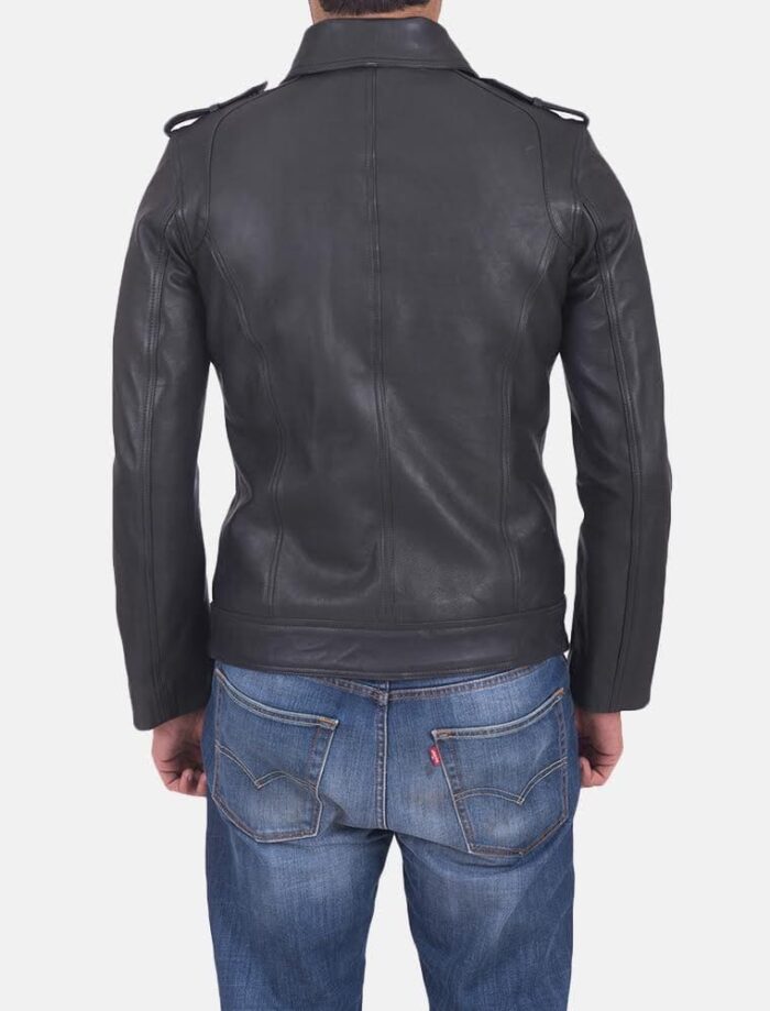 Steele Black Leather Jacket