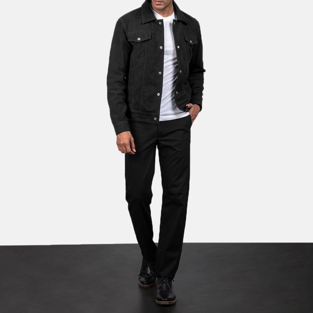 Sterling Black Suede Trucker Jacket