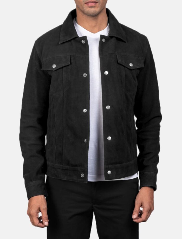 Sterling Black Suede Trucker Jacket