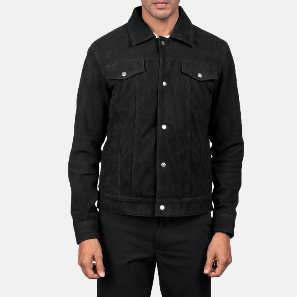 Sterling Black Suede Trucker Jacket