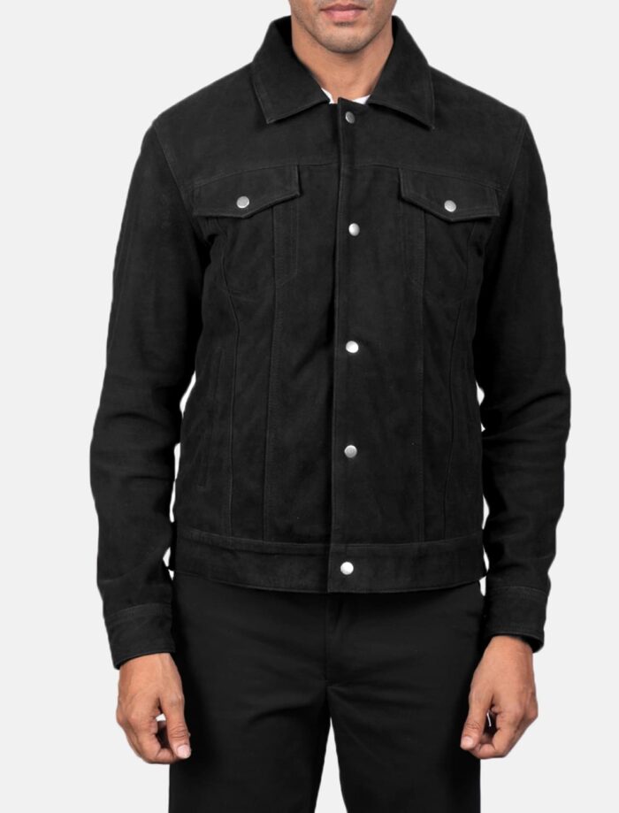 Sterling Black Suede Trucker Jacket