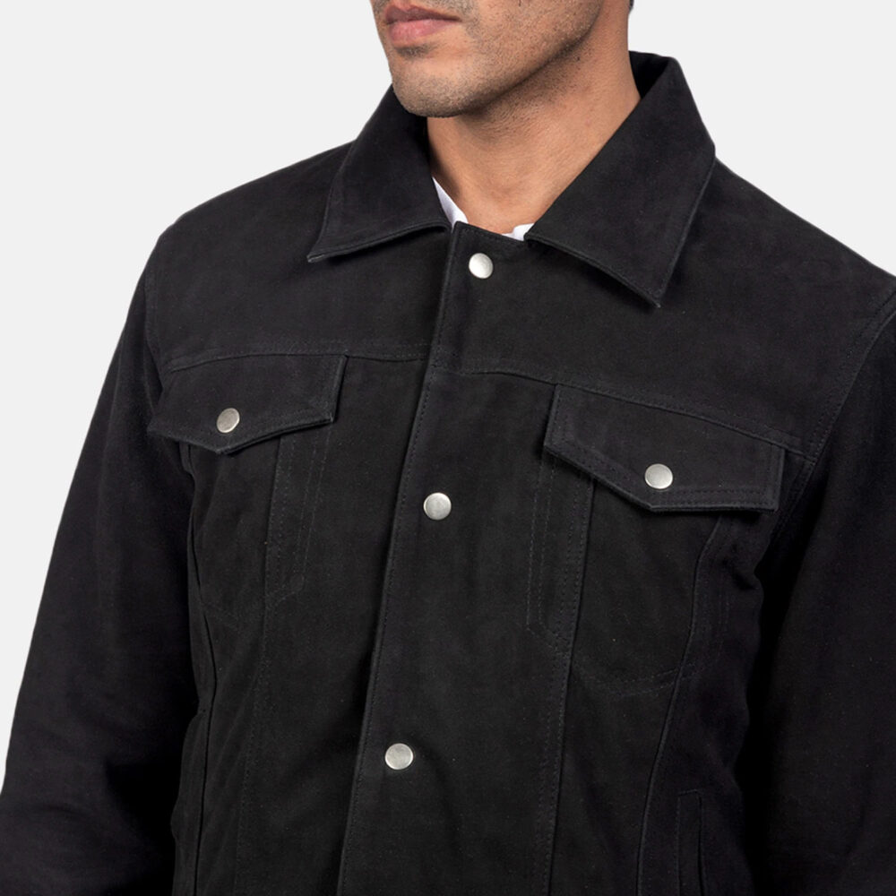 Sterling Black Suede Trucker Jacket