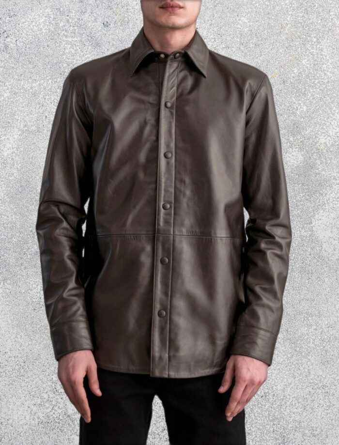 Sterling Men's Brown Leather Shirt