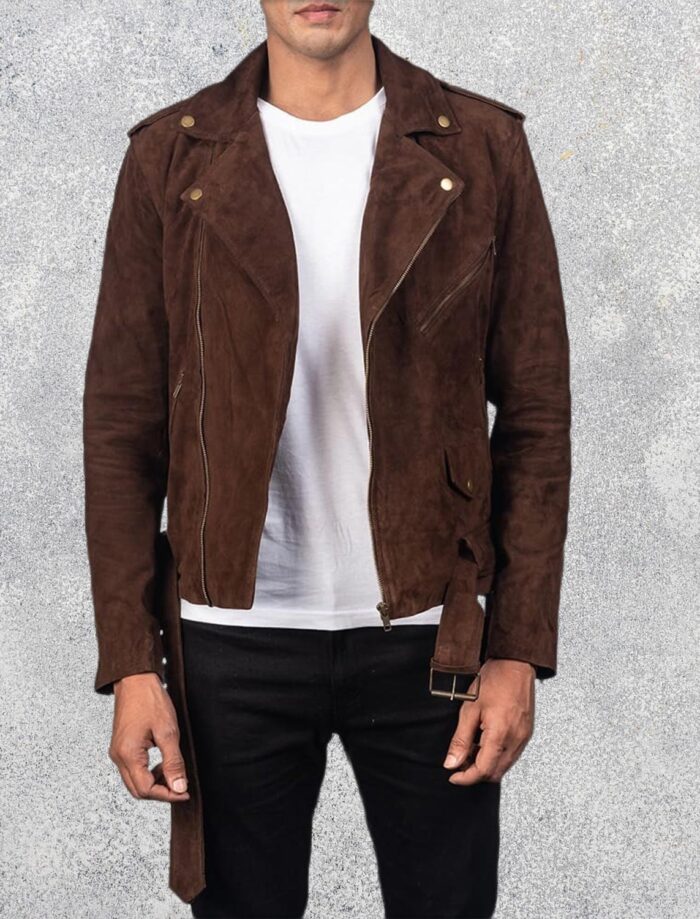 Tarek Mocha Suede Biker Jacket