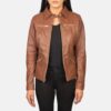 Talia Brown Leather Jacket for Women