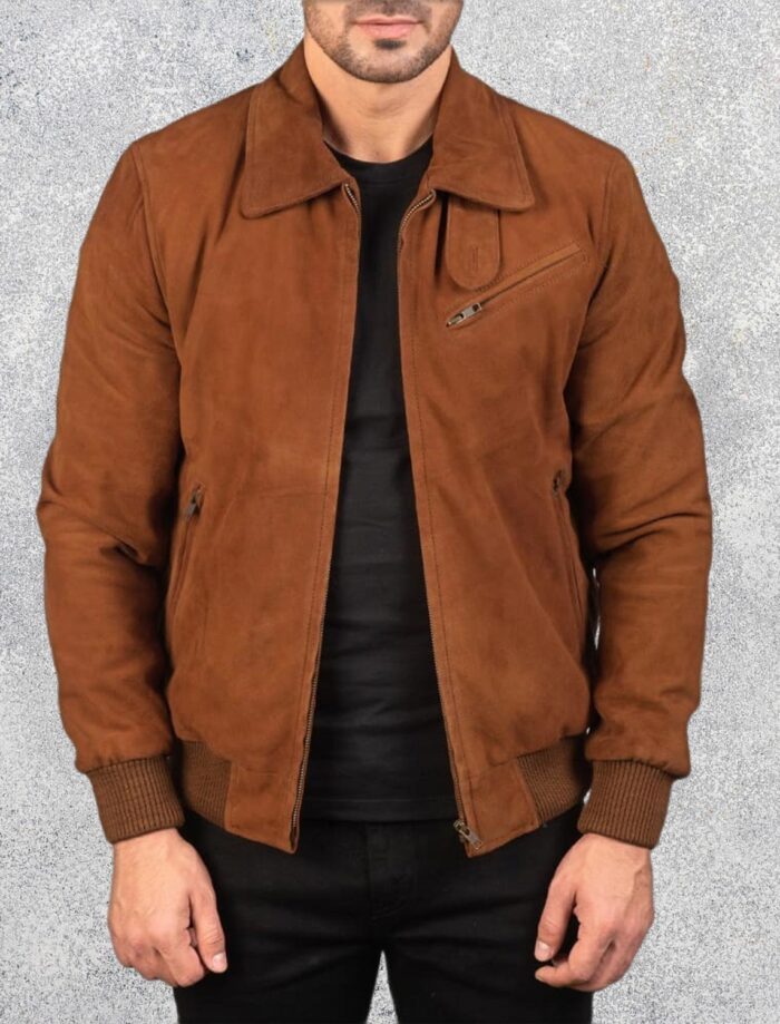 Zenith Brown Suede Biker Jacket