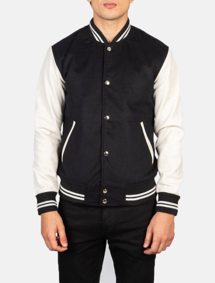 Axel Black & White Hybrid Varsity Jacket