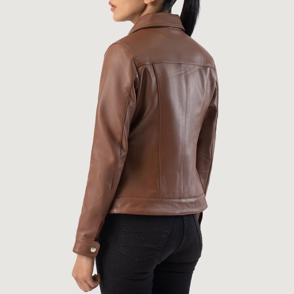 Vera Brown Classic Leather Jacket for Women