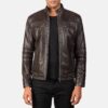 Strider Brown Leather Biker Jacket