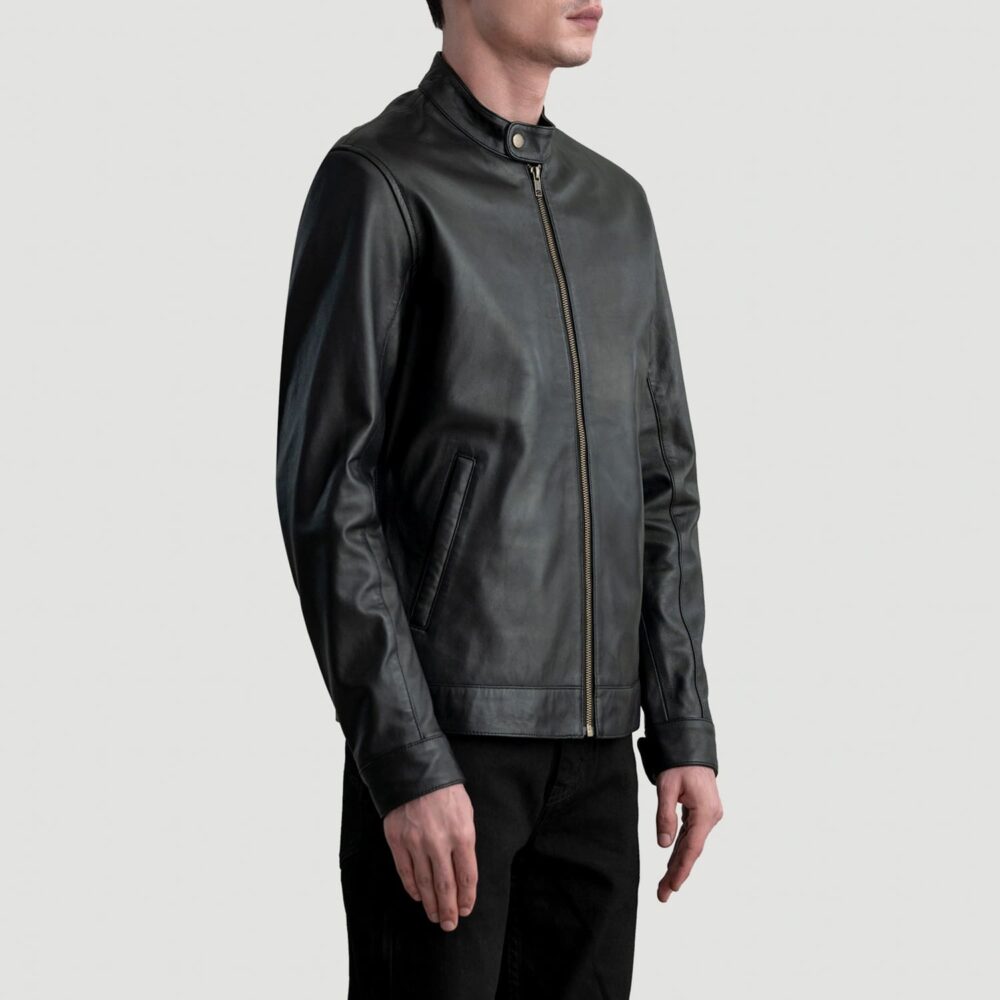 Zenith Black Leather Biker Jacket