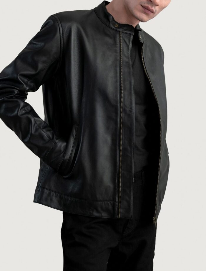 Zenith Black Leather Biker Jacket