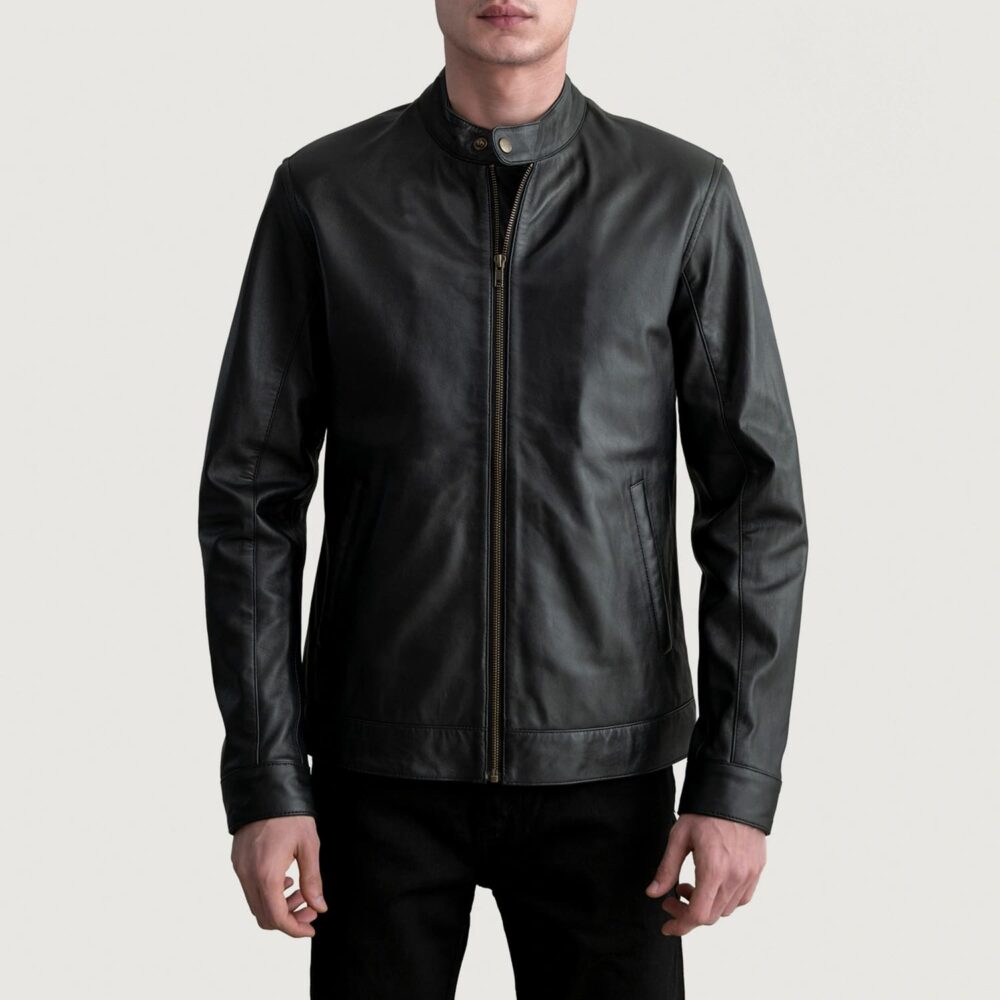 Zenith Black Leather Biker Jacket