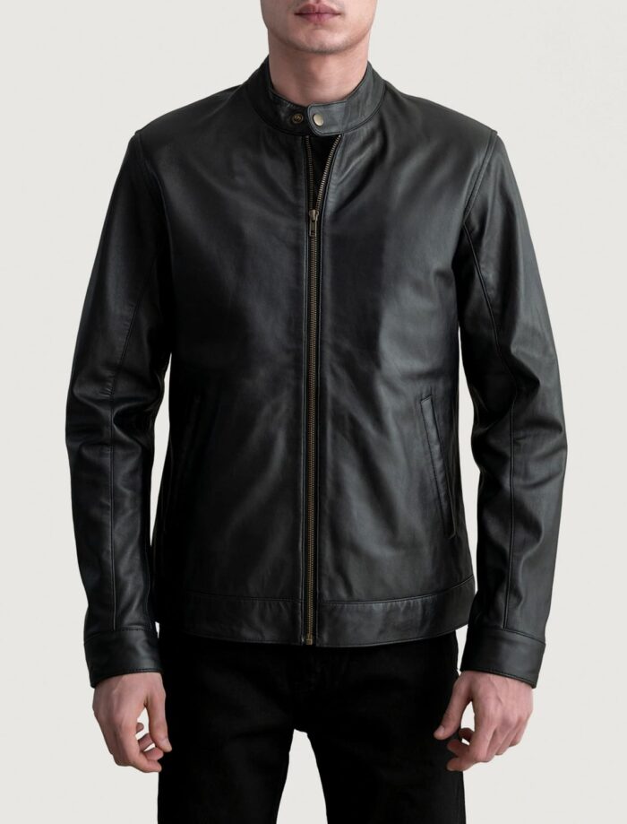 Zenith Black Leather Biker Jacket