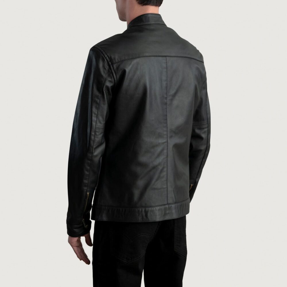 Zenith Black Leather Biker Jacket