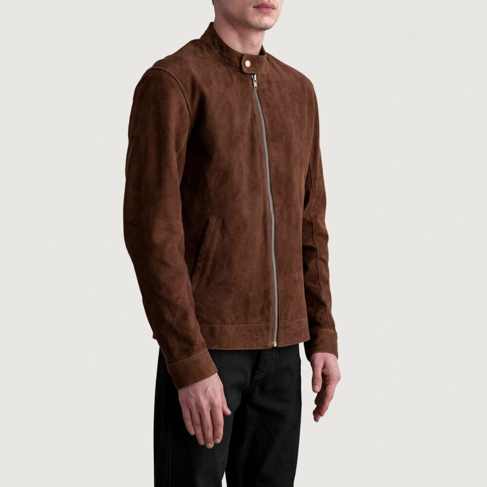 Zenith Brown Suede Biker Jacket