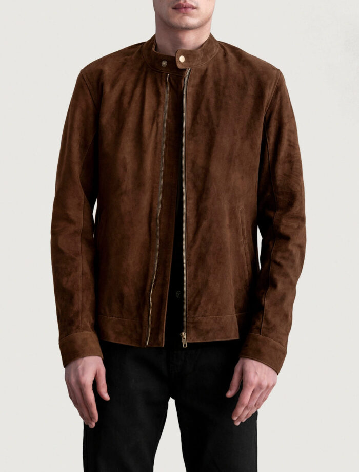 Zenith Brown Suede Biker Jacket