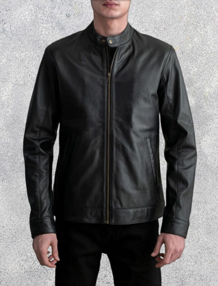 Zenith Black Leather Biker Jacket