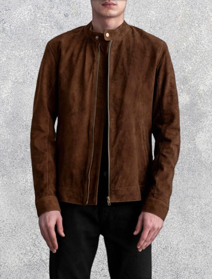 Zenith Brown Suede Biker Jacket