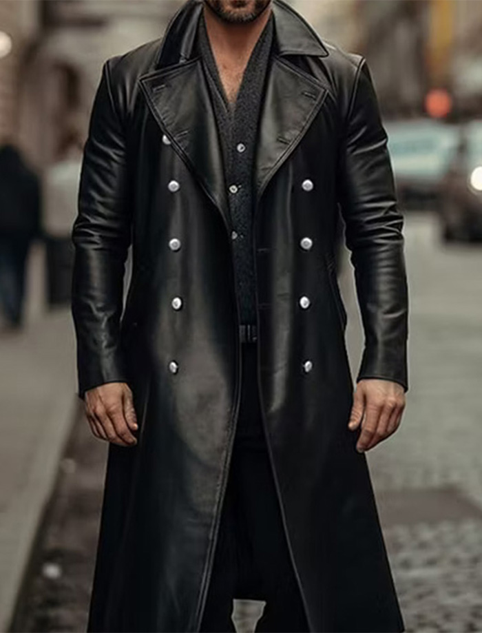 Men’s-Regal-Black-Lambskin-Military-Trench-Coat