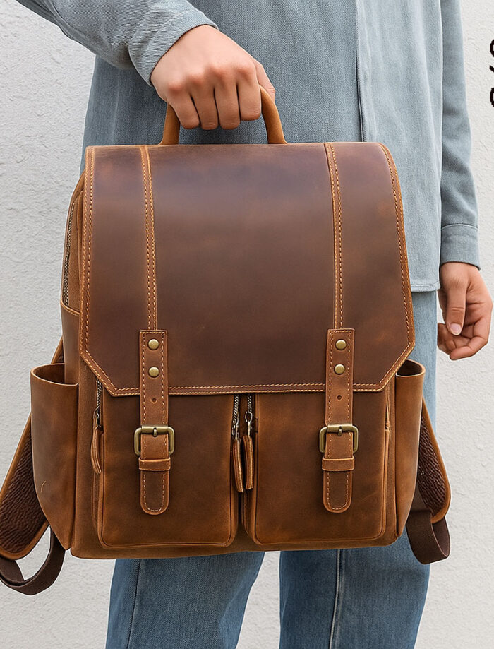 Leather Backpack | Handmade Full-Grain Vintage Backpack for Men & Women – Saltco Leather