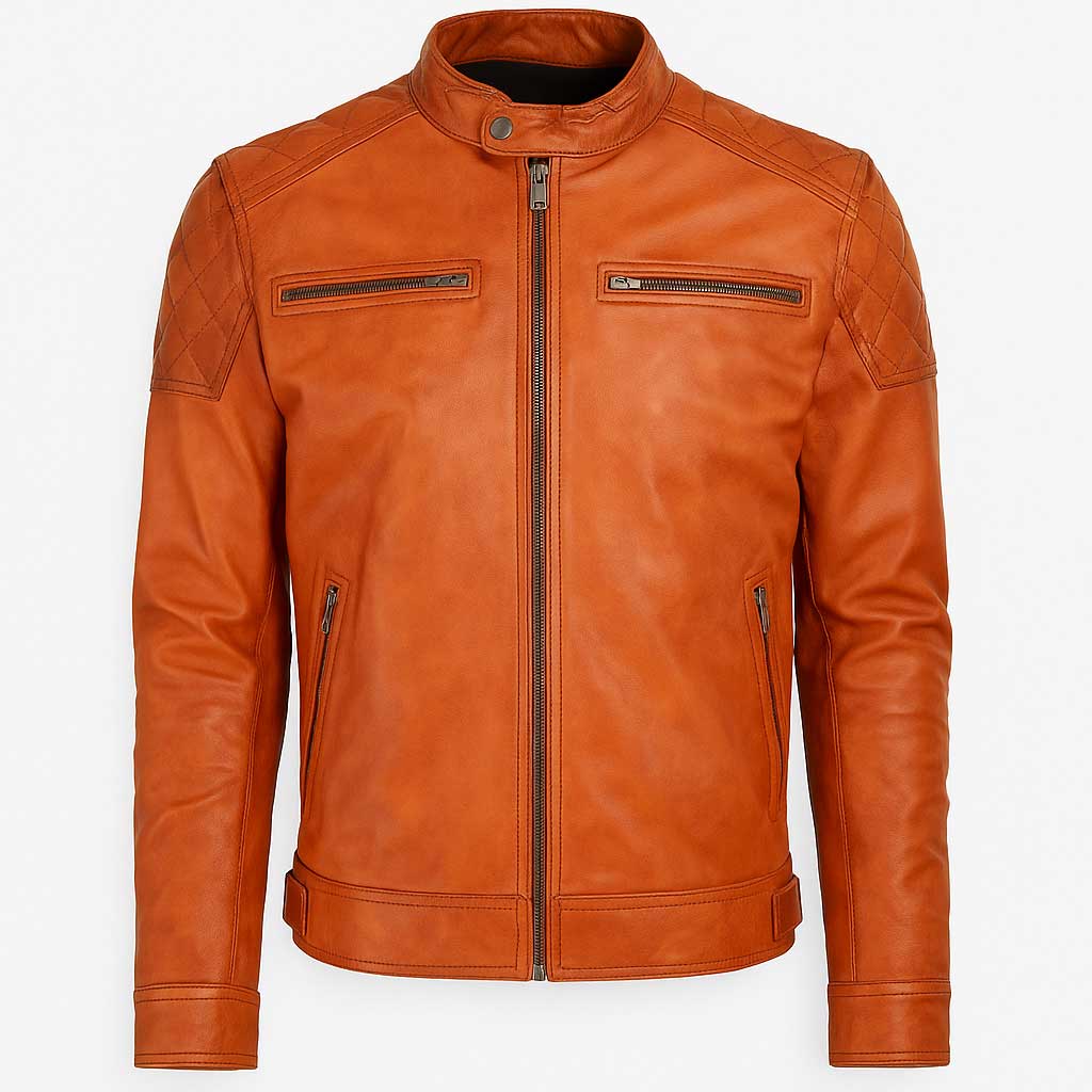Orange Leather Jacket