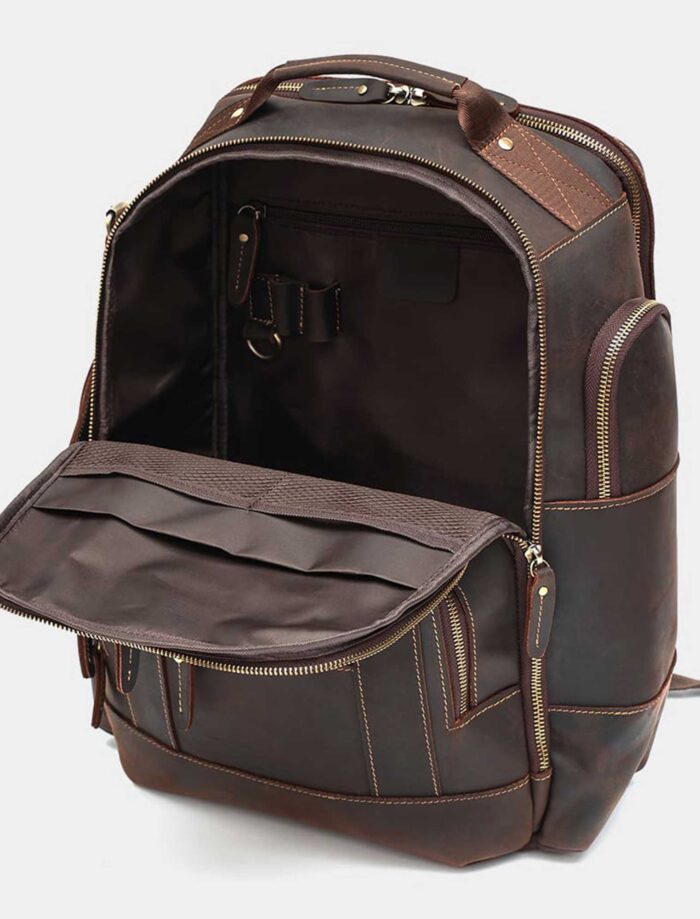 full grain leather backpack