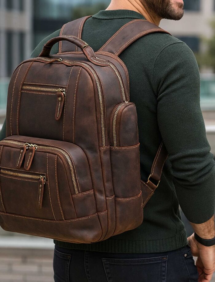 leather backpack