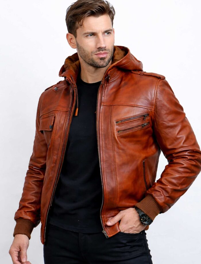 leather bomber jacket