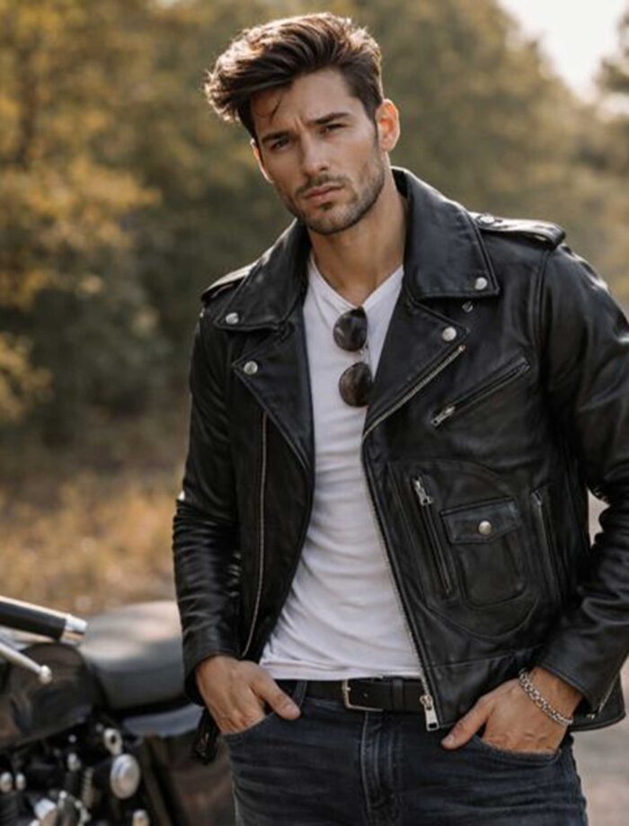 Black Leather Biker Jacket