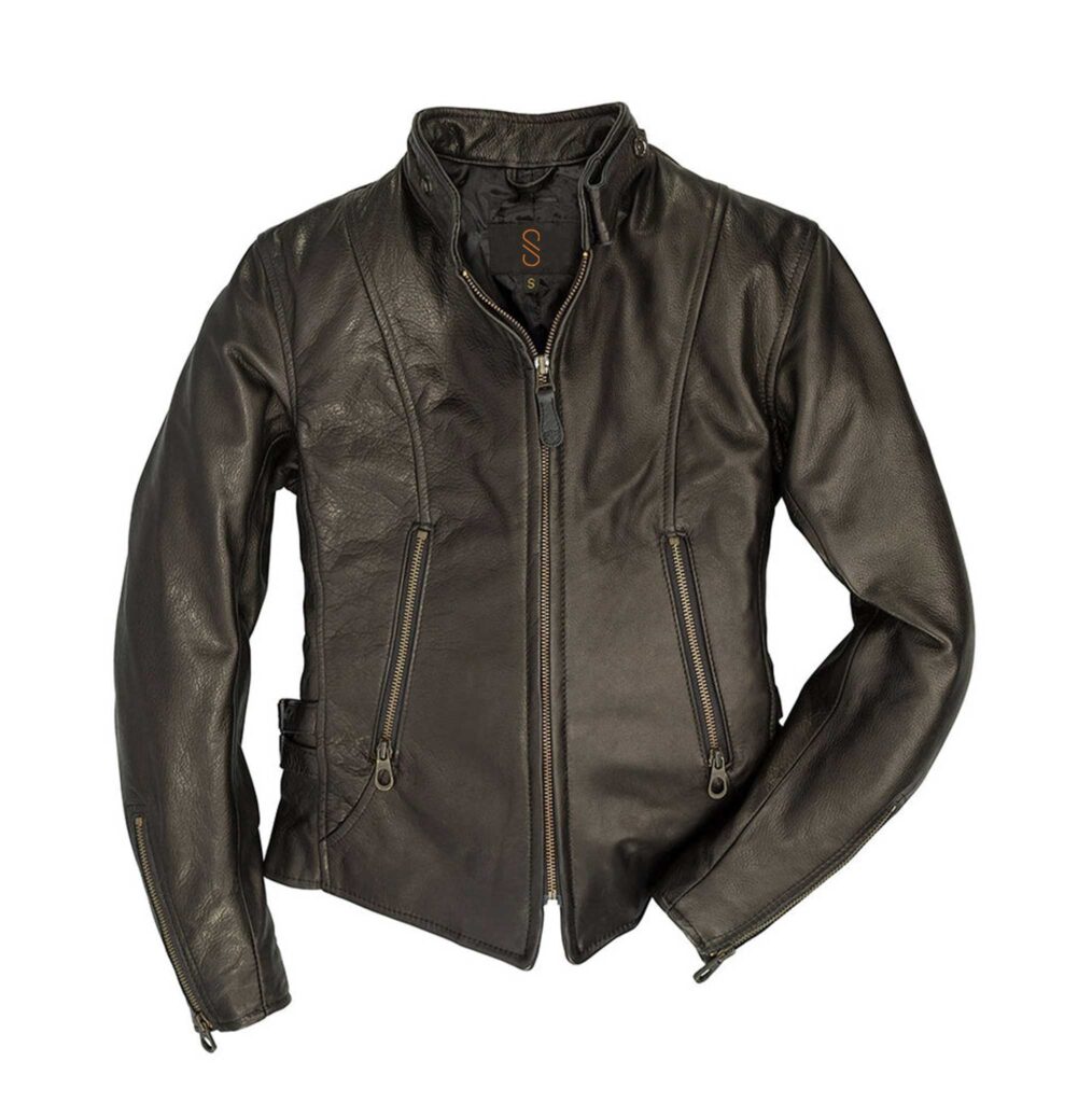 Vintage Women’s Black Cafe Racer Leather Jacket