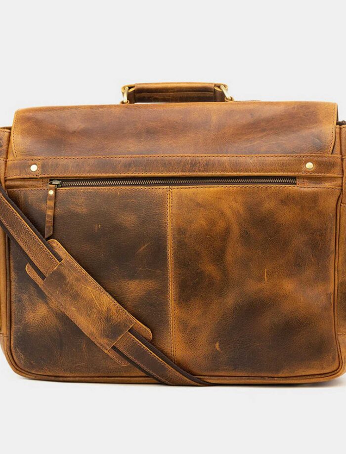 Ravendell Carryall Brown Leather Satchel for Men