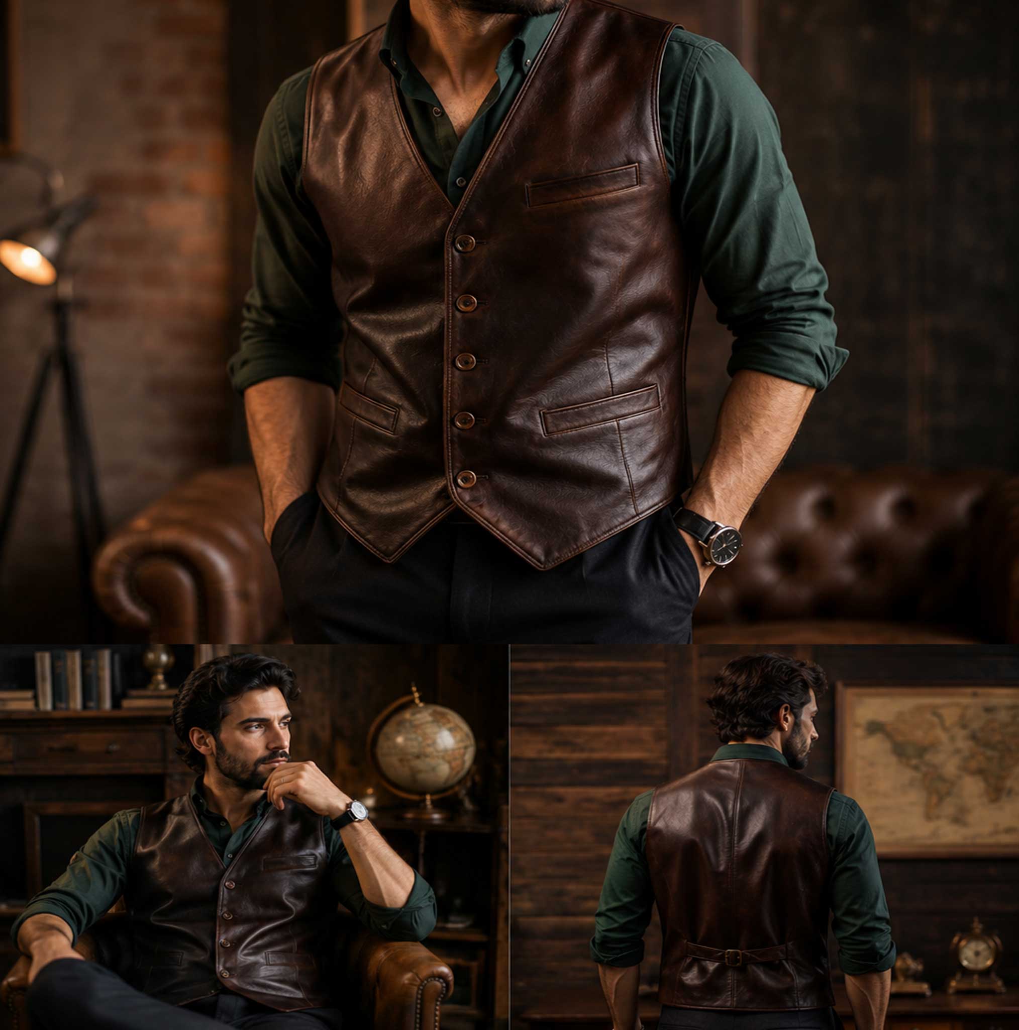 men’s leather vest vintage leather vest biker leather vest western leather waistcoat genuine leather vest motorcycle leather vest cowboy leather vest men’s waistcoat premium leather vest handmade leather vest