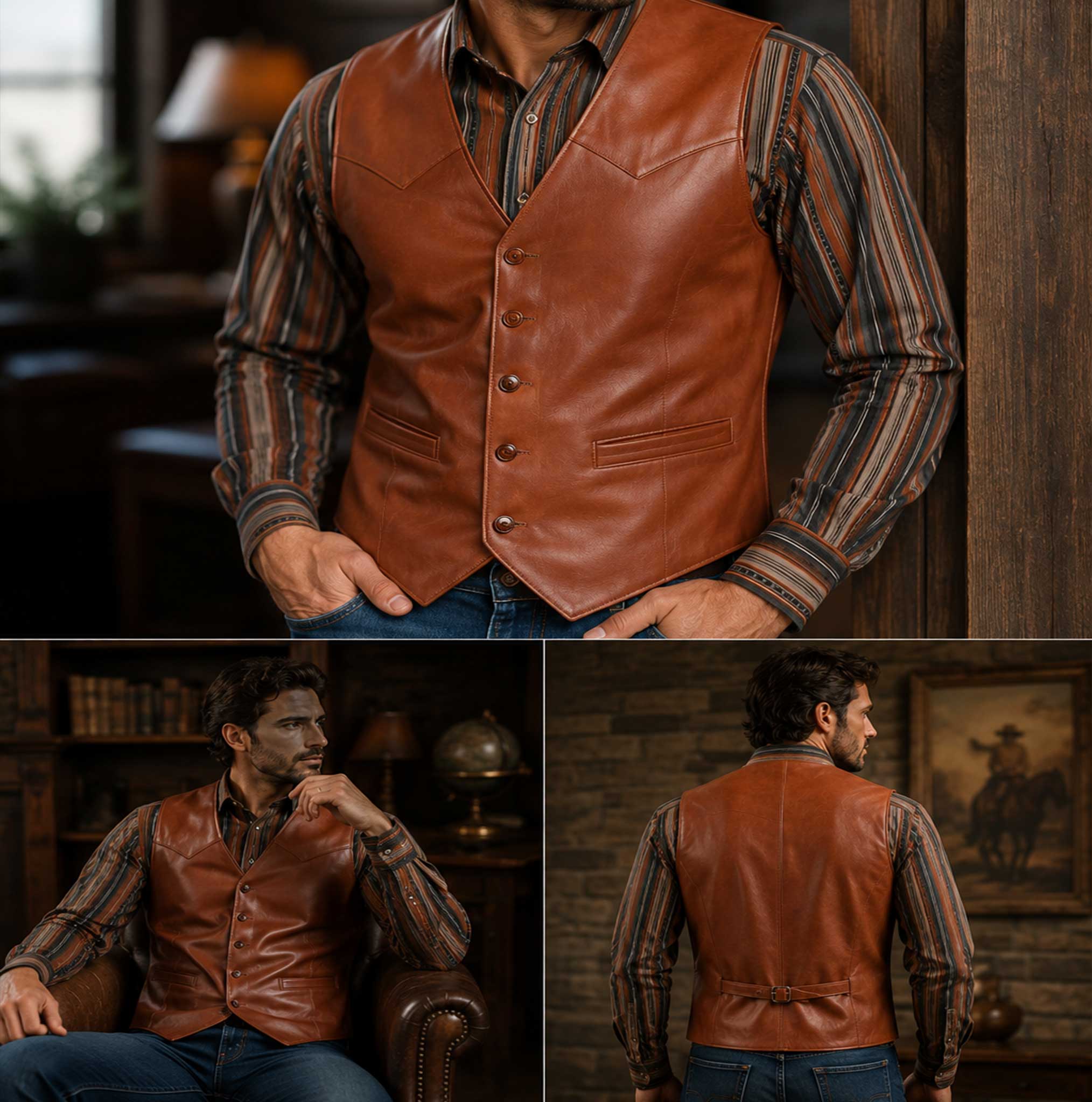 men’s leather vest vintage leather vest biker leather vest western leather waistcoat genuine leather vest motorcycle leather vest cowboy leather vest men’s waistcoat premium leather vest handmade leather vest