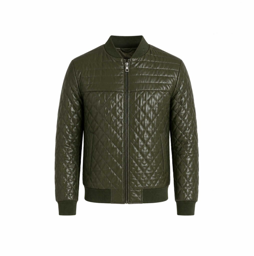 Refined, modern, and effortlessly stylish, the Velmori Olive Diamond Quilted Leather Bomber Jacket is crafted from premium genuine leather with a sophisticated quilted texture. Designed for men who appreciate luxury fashion and everyday versatility, this slim-fit bomber jacket delivers comfort, durability, and timeless appeal for casual and smart-casual wear.
